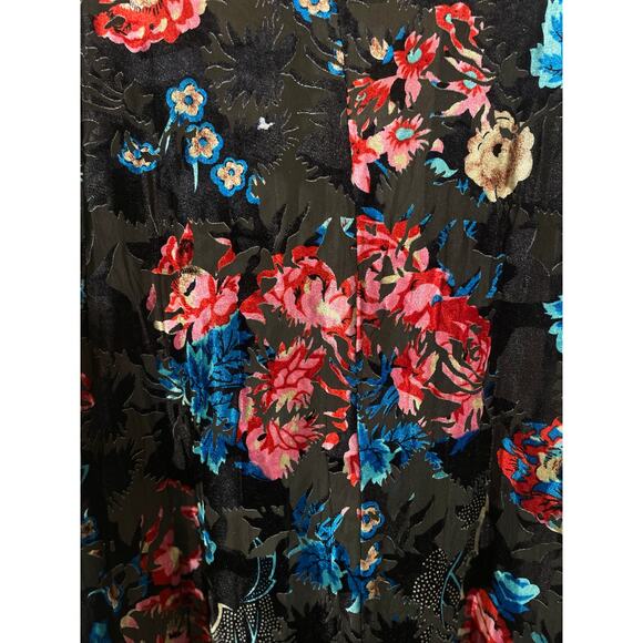 NWT Torrid Fringe Velvet Boho Chic Kimono - Women Size 1 (1X) - Black - Picture 2 of 6